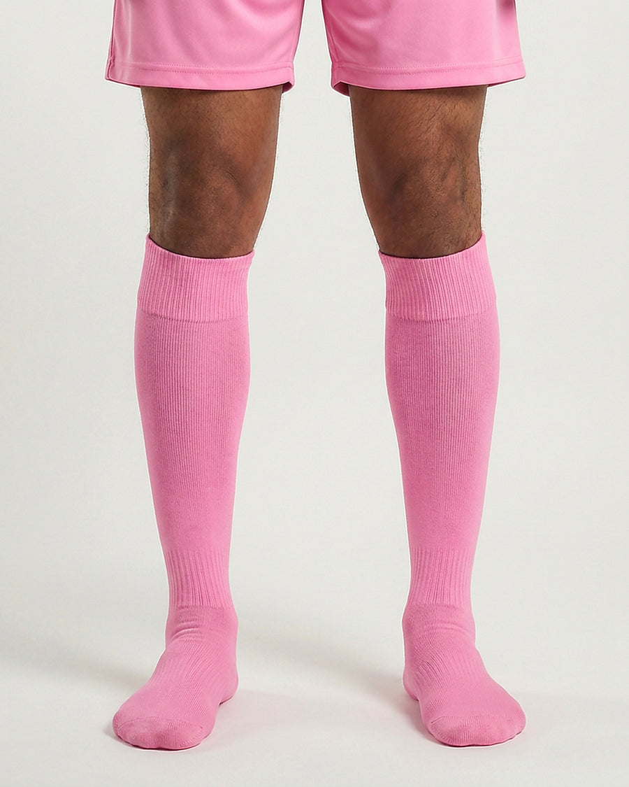 Farrellys World knee-length football socks with matching shorts - Baby Pink