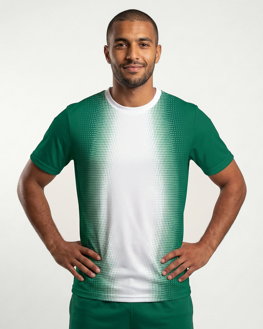 Match Shirt Emerald / White