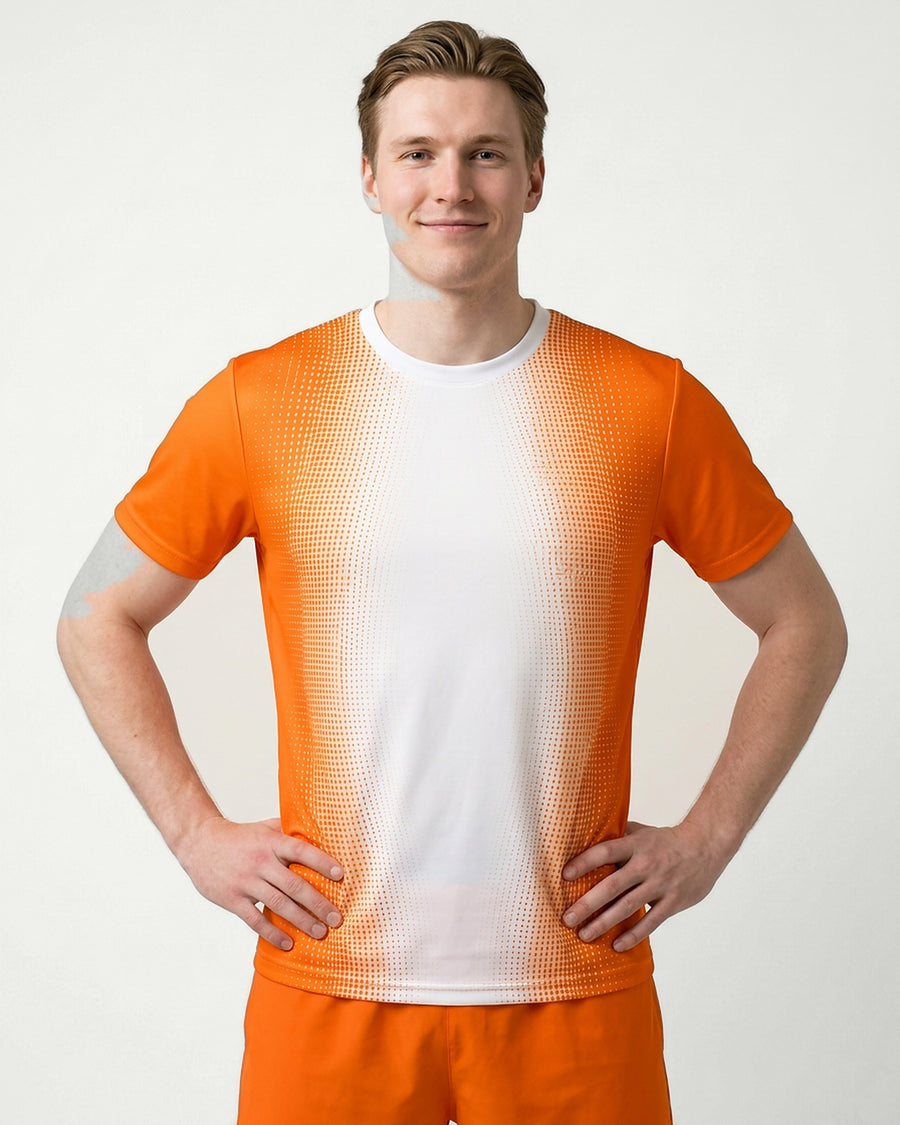 Match Shirt Orange / White