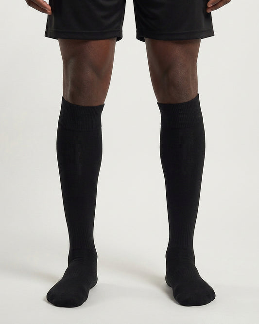 Farrellys World knee-length football socks with matching shorts - Black