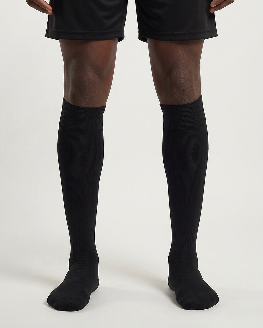 Farrellys World knee-length football socks with matching shorts - Black