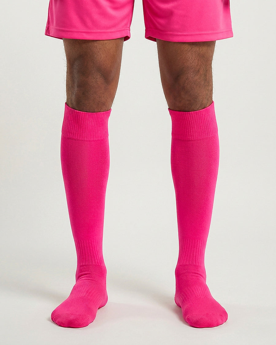 Farrellys World knee-length football socks with matching shorts - Fluo-Pink