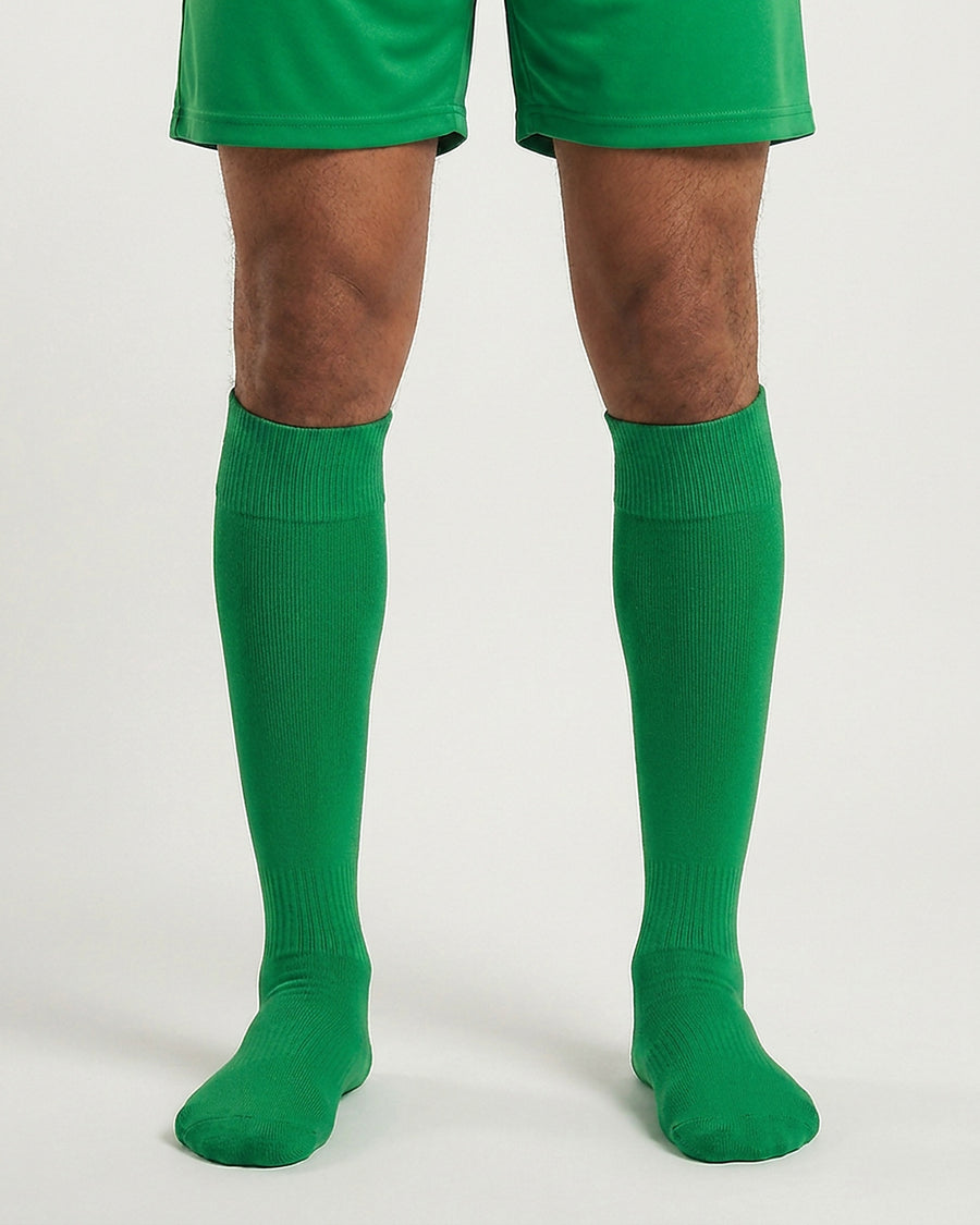 Farrellys World knee-length football socks with matching shorts - Parrot Green